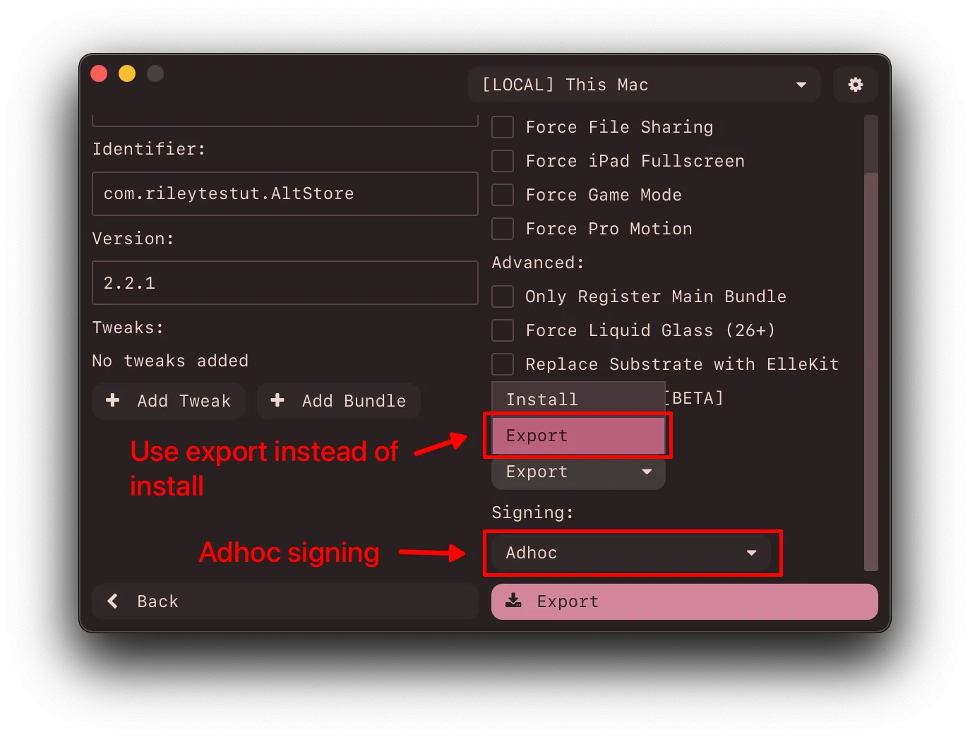 Package Application Page