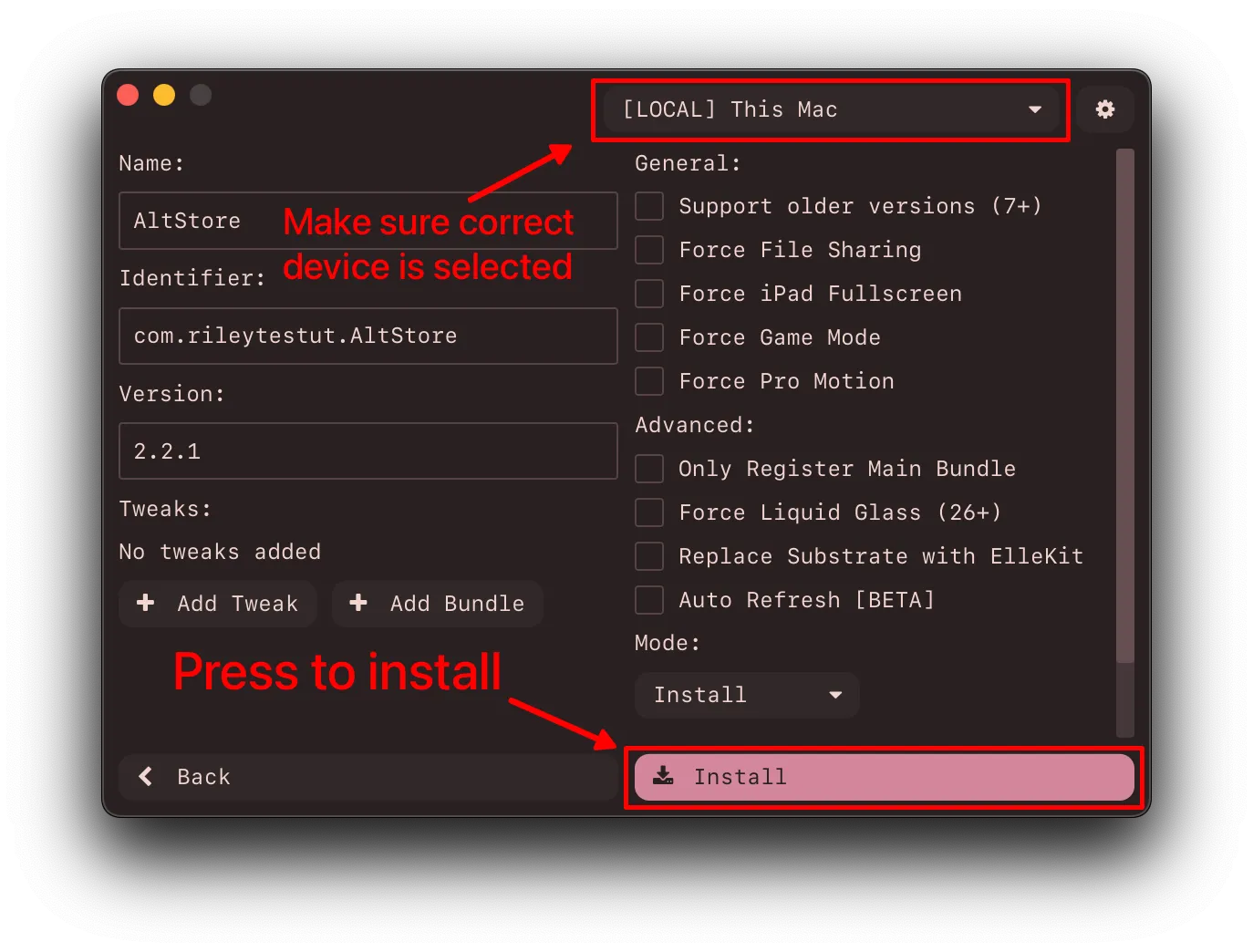 Package Application Page